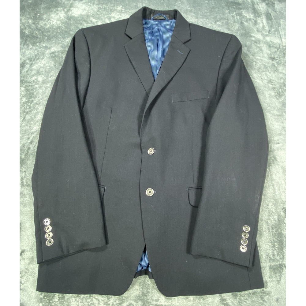 Calvin Klein Blazer Mens 42S Black Sport Coat Wool Polyester Blend Office Suit‎